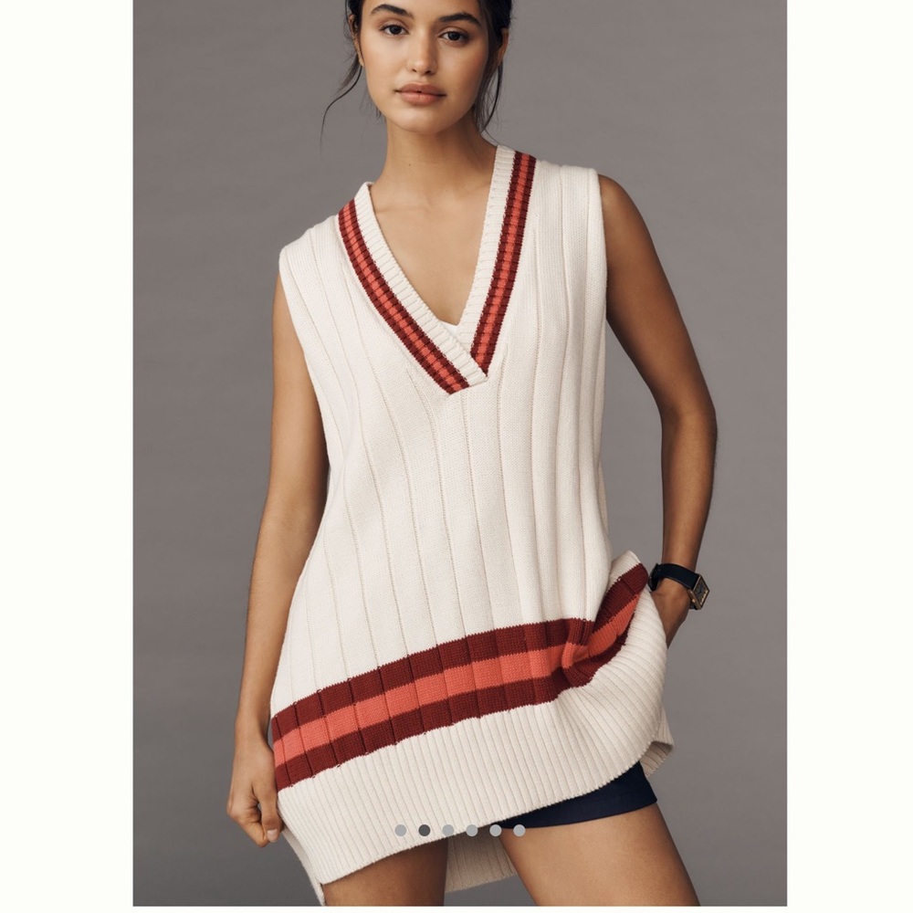 Anthropologie Sporty V-Neck Sweater Vest